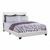 Homeroots 45.75 in. White Solid WoodMDF & Foam Queen Size Bed with Leather Look 333281